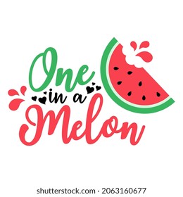 One in a Melon Illustration on White Background