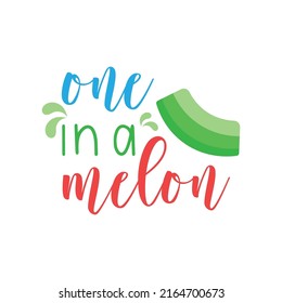 uno en un vector de cita de verano de melón