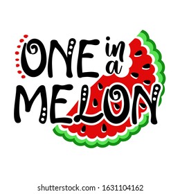 One in a melon. Watermelon clip art. svg