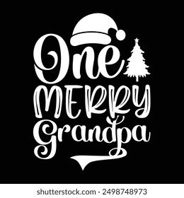 One merry grandpa vector design 