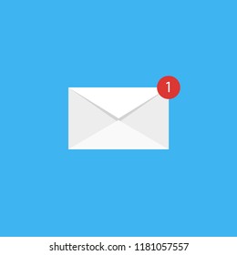 One message on blue background. vector illustration