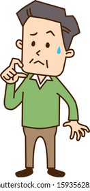 One middle-aged man with anxiety