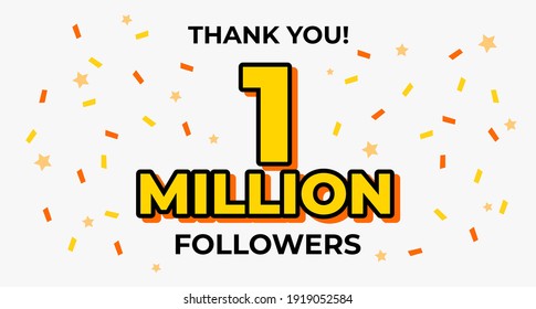 One Million Follower Popular Web Banner Template Design Vector