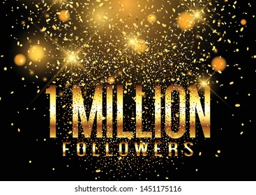 One Million followers confetti celebration background design