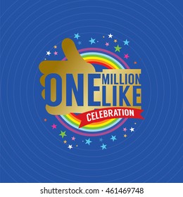 One Million Likes Celebration Vector Illustration