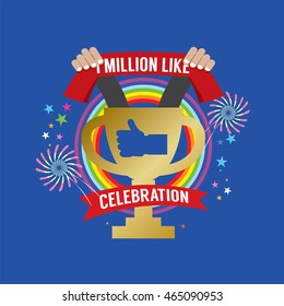 One Million Likes Celebration Vector Illustration