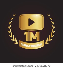 One Million Subscribers Design Vector Illustration