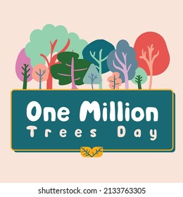 One Million Trees Campaign Day Poster with Vector Illustration