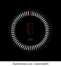 The one minute , stopwatch vector icon. Clock and watch, timer, countdown symbol.