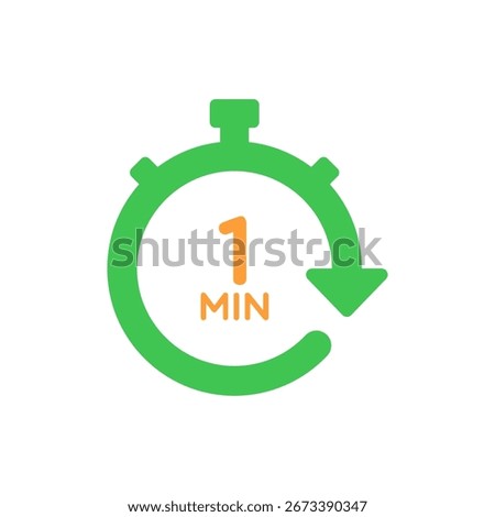 One Minute Timer Stopwatch Illustration