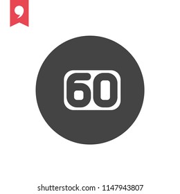 One minute vector icon