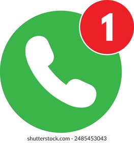 Un icono de llamada perdida aislado sobre fondo blanco . Vector de icono de llamada perdida