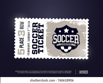 one modern professional design of football tickets in blue theme.