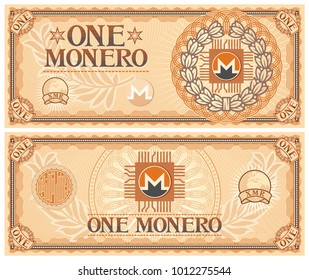 One Monero abstract banknote
