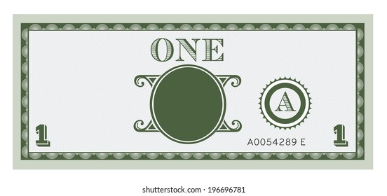 One money bill image. With space to add your text, information and image. 