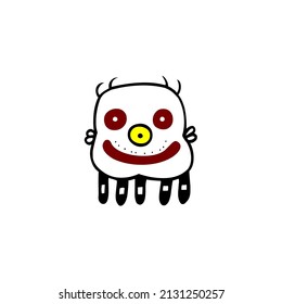 One Monster in flat style. Big set of various icons.