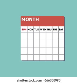 One Month Calendar-vector