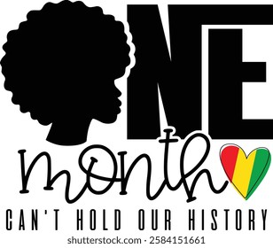  One Month Can't Hold Our History design - Black History T-shirt Design, Black History PNG DXF EPS, African American t-shirt design, Black History bundle