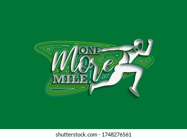 One MOre Mile Calligraphic 3d Style Text Vector illustration Design.