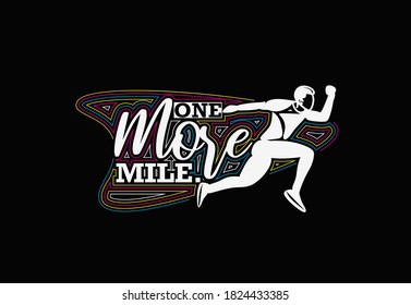One MOre Mile Calligraphic 3d Style Text Vector illustration Design.