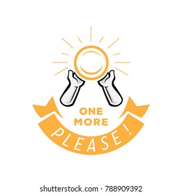 one more please with dish logo vector illustration