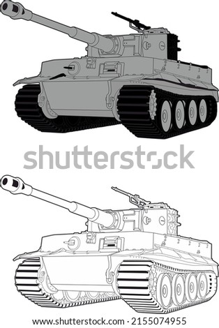 One of the most famous tanks of the Second World War is the Pz-VI Tiger. Undoubtedly a magnificent tank both externally and from the point of view of combat characteristics. Detailed vector image