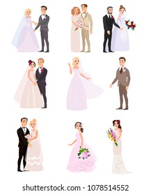 One of the most happy days in your life. A young couple before a registry office becomes a husband and wife