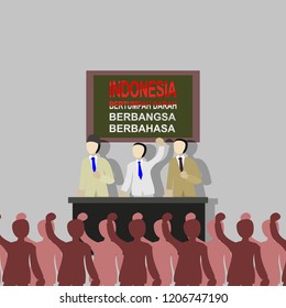 One Motherland, one nation, one language
Happy Indonesian Youth Pledge (Sumpah Pemuda) vector illustration. Suitable for greeting card, poster and banner.