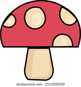 ONE MUSHROOM ICON WITH A SIMPLE DESIGN