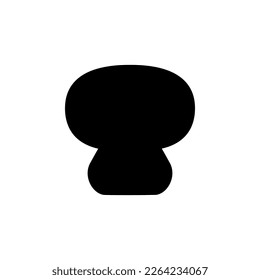 One mushroom silhouette. Vector illustration. 