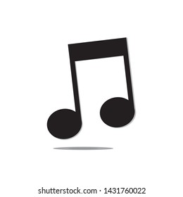 One musical note with black. Vector