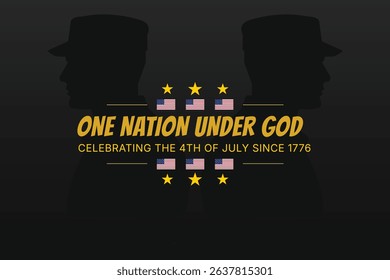 One Nation Under God with Flags and Stars