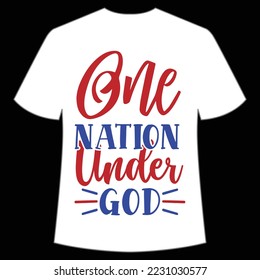 One nation under god Merry Christmas shirt print template, funny Xmas shirt design, Santa Claus funny quotes typography design