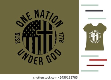 one nation under god t shirt design 