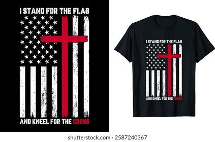 One Nation Under God USA Flag Graphic T-Shirt Design