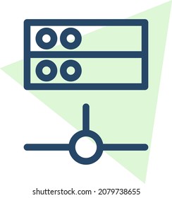 One network server, illustration, vector, on a white background.