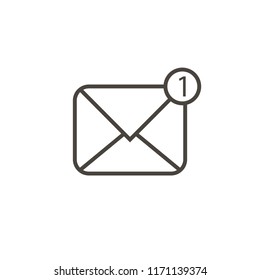 One new message . mail icon.web icon. vector illustration