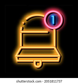 one new notice neon light sign vector. Glowing bright icon one new notice sign. transparent symbol illustration