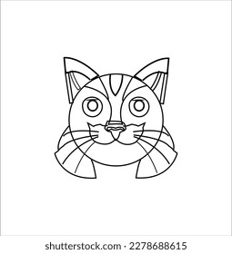 one nice vector line art of cat