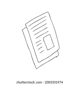 One notebook element in business doodle set. Hand drawn vector illustrations for postcards, posters, labels and professional designs.