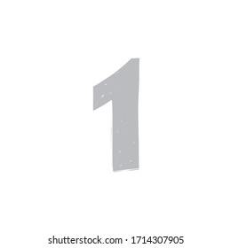 One. Number 1. Abstract math alphabet. School graphic vector illustration. Mathematics font design.