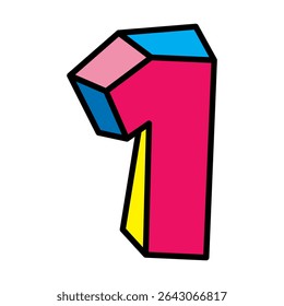 one or number 1 vector logo colorful playful design illustration