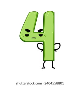one number character cartoon. math fun, alphabet color, numeral mathematics one number character sign. isolated symbol vector illustration