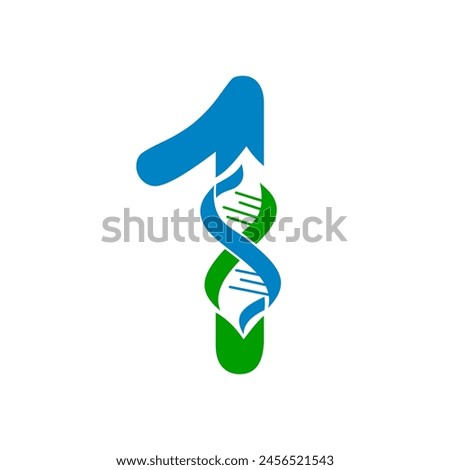 One number dna logo template illustration
