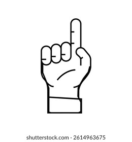 one number hand gesture line icon vector. one number hand gesture sign. isolated contour symbol black illustration