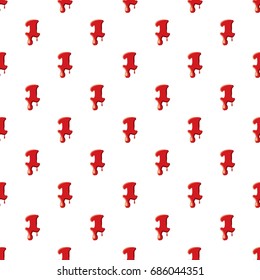 One number isolated on white background. Red bloody one number vector illustration