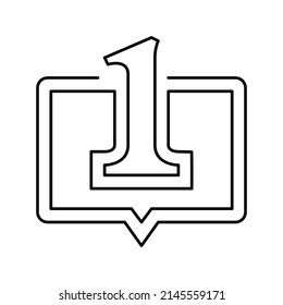one number line icon vector. one number sign. isolated contour symbol black illustration