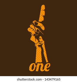 one number over brown background vector illustration