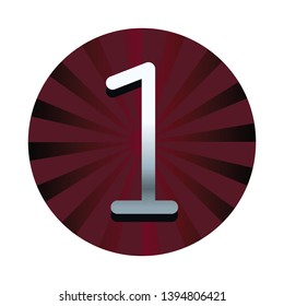 One number in red round symbol