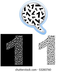 One. Number signs. Vector illustration.